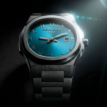 Turquoise Arabic Dial Watch – Tiffany Blue "Casablancan" Edition – Arabic Numerals – 43mm Stainless Steel
